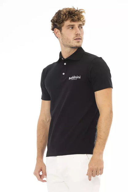 Baldinini Trend Schwarzes Baumwoll-Poloshirt für Männer