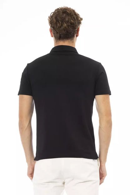 Baldinini Trend Schwarzes Baumwoll-Poloshirt für Männer