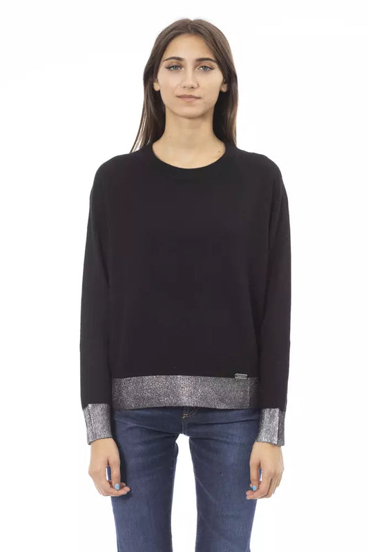 Baldinini Trend Schwarzer Pullover aus Wolle für Frauen