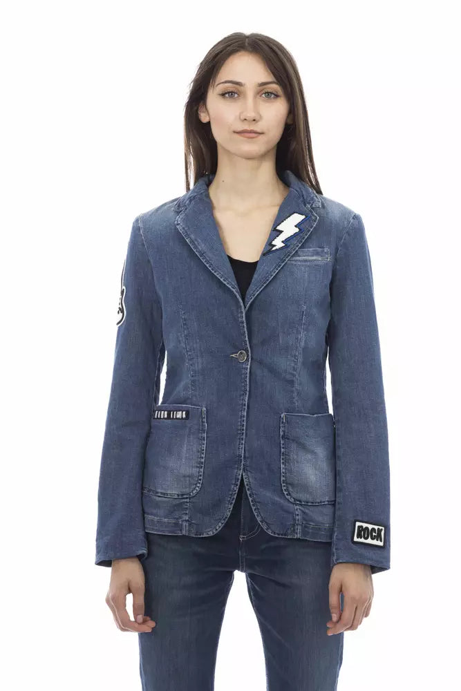 Baldinini Trend Blaue Baumwolle Frauen Jacke