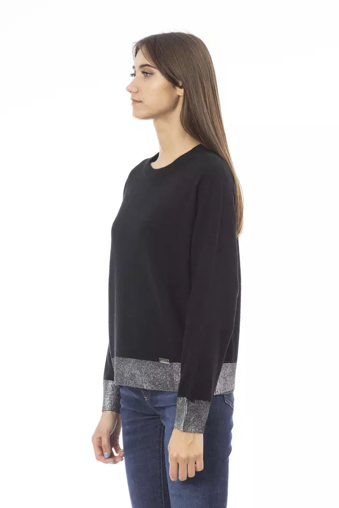 Baldinini Trend Schwarzer Pullover aus Wolle für Frauen