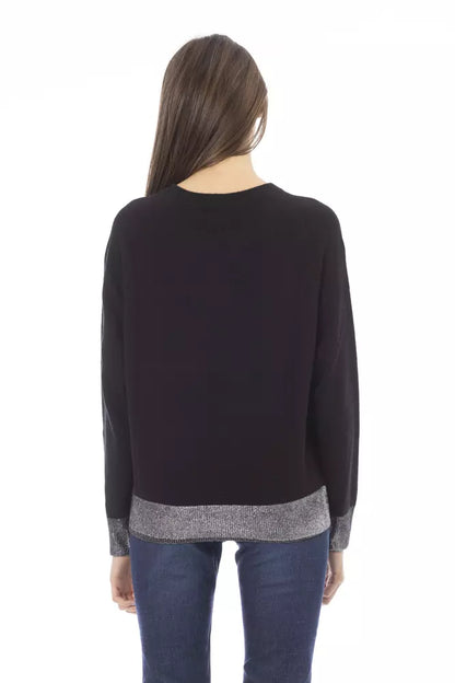 Baldinini Trend Schwarzer Pullover aus Wolle für Frauen