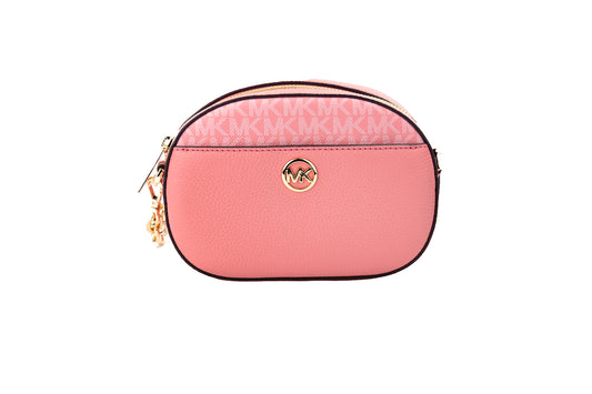 Michael Kors Jet Set Glam Tea Rose Leder Oval Crossbody Handtasche Geldbörse