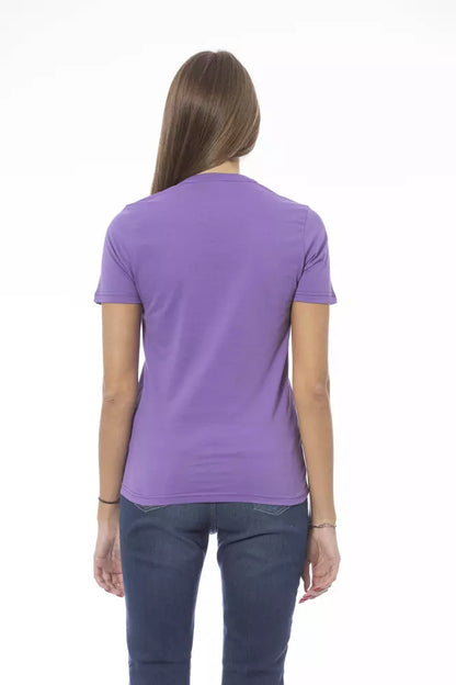 Baldinini Trend Lila Baumwolle Frauen T-Shirt