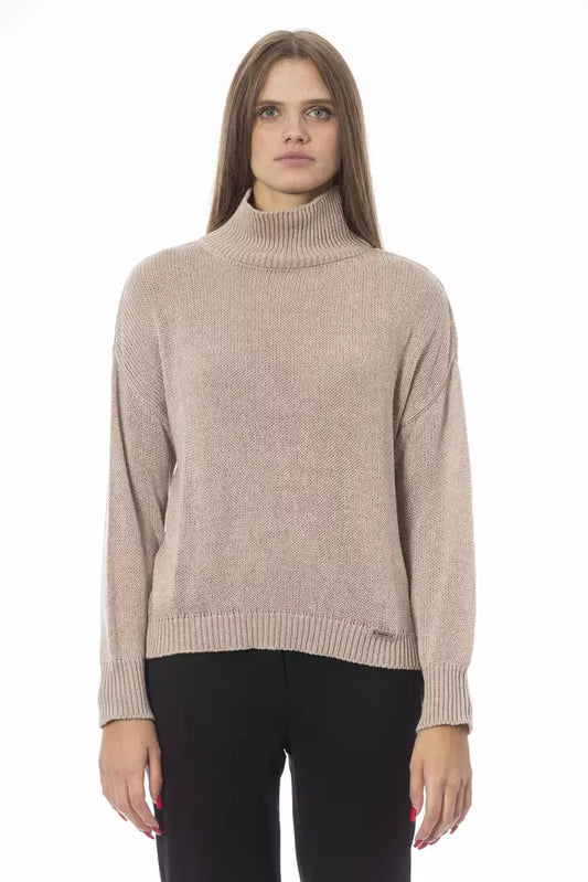 Baldinini Trend Beigefarbener Pullover aus Wolle für Frauen