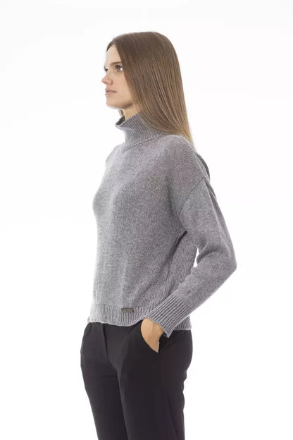 Baldinini Trend Grauer Pullover aus Wolle für Frauen