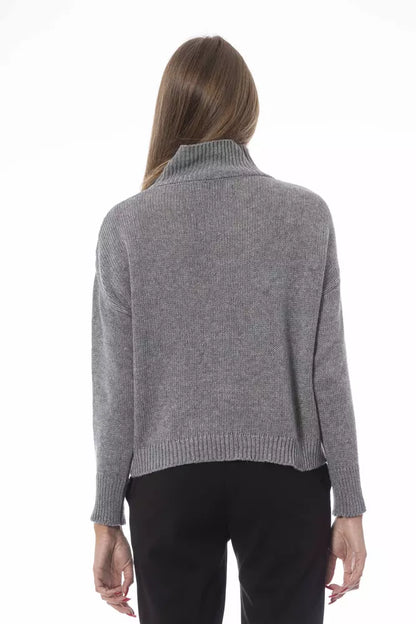 Baldinini Trend Grauer Pullover aus Wolle für Frauen