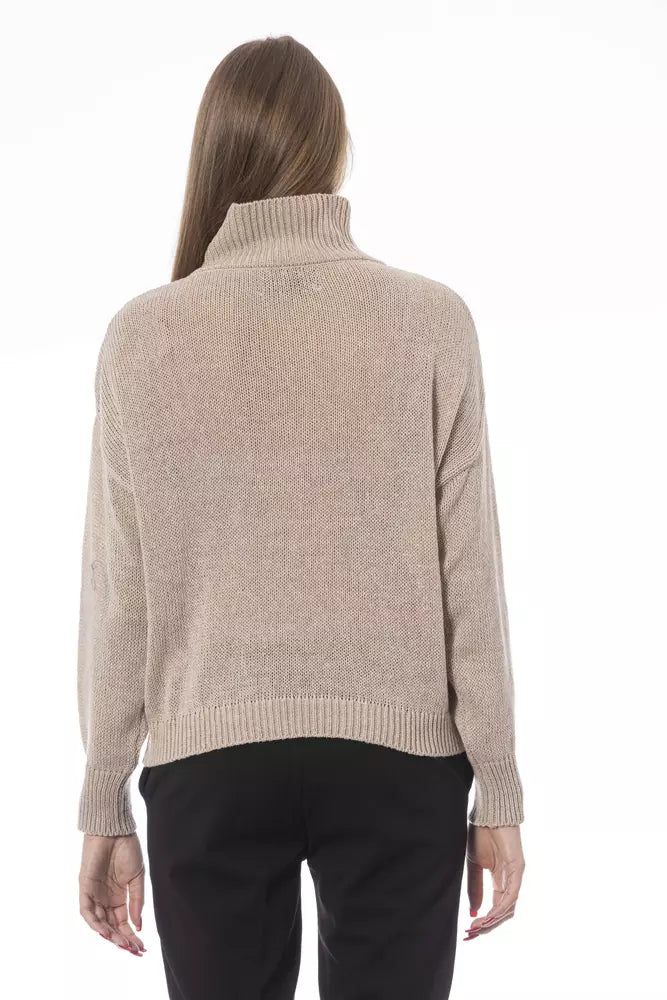 Baldinini Trend Beigefarbener Pullover aus Wolle für Frauen