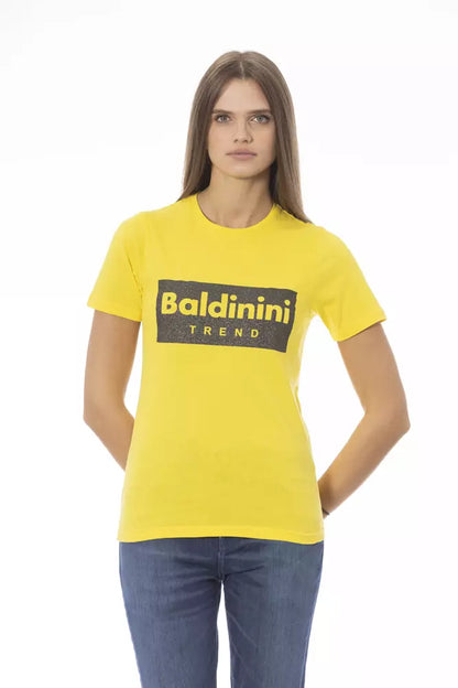 Baldinini Trend Gelbes Baumwoll-T-Shirt für Frauen