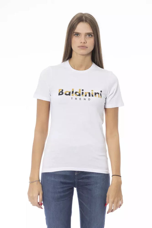 Baldinini Trend Weißes Baumwoll-T-Shirt für Frauen