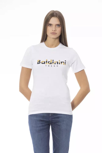 Baldinini Trend Weißes Baumwoll-T-Shirt für Frauen