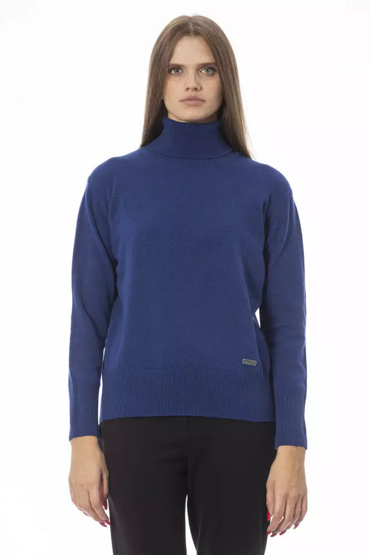 Baldinini Trend Blauer Pullover aus Wolle für Frauen