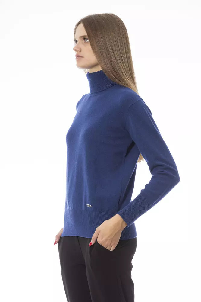 Baldinini Trend Blauer Pullover aus Wolle für Frauen