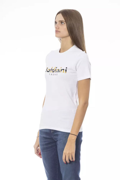 Baldinini Trend Weißes Baumwoll-T-Shirt für Frauen