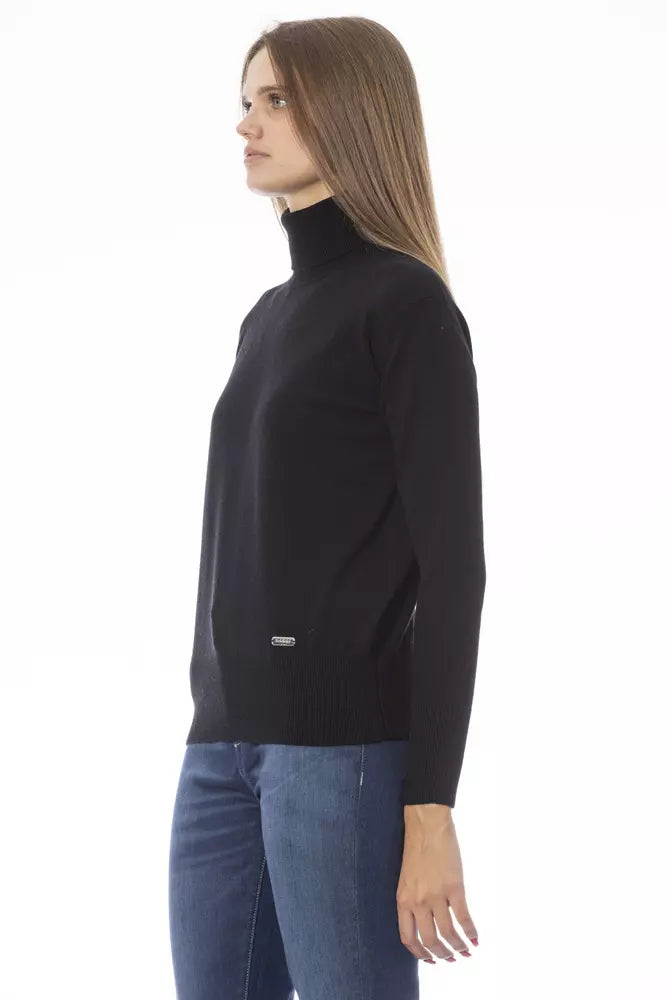 Baldinini Trend Schwarzer Pullover aus Wolle für Frauen