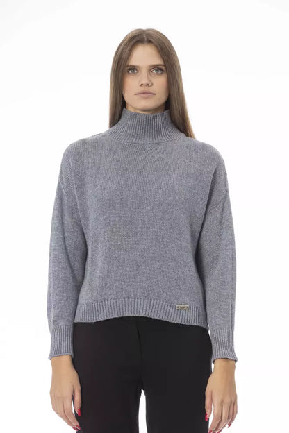 Baldinini Trend Grauer Pullover aus Wolle für Frauen