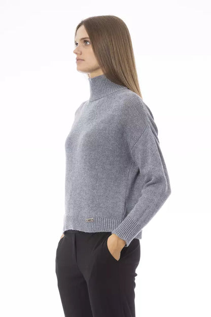 Baldinini Trend Grauer Pullover aus Wolle für Frauen