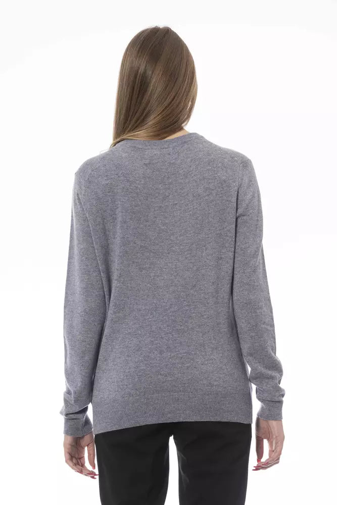 Baldinini Trend Grauer Pullover aus Wolle für Frauen