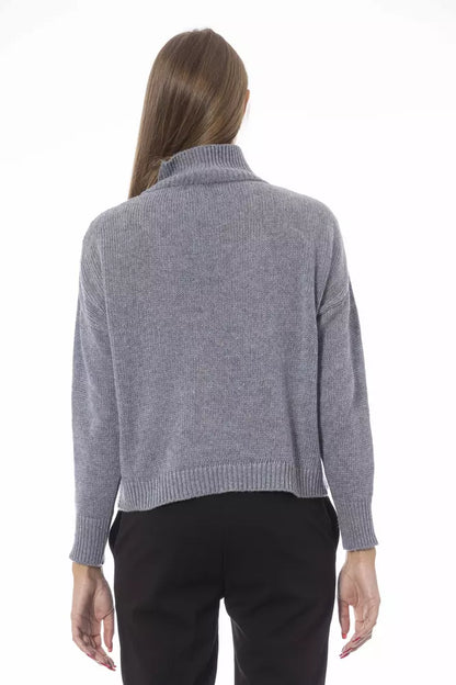 Baldinini Trend Grauer Pullover aus Wolle für Frauen