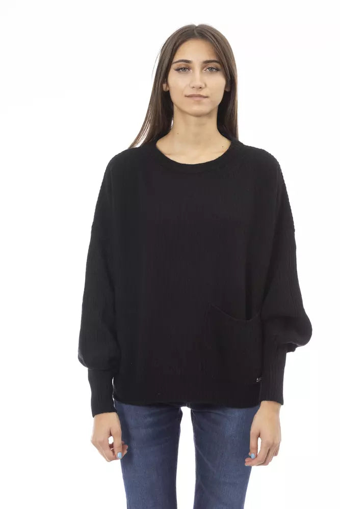 Baldinini Trend Schwarzer Pullover aus Wolle für Frauen