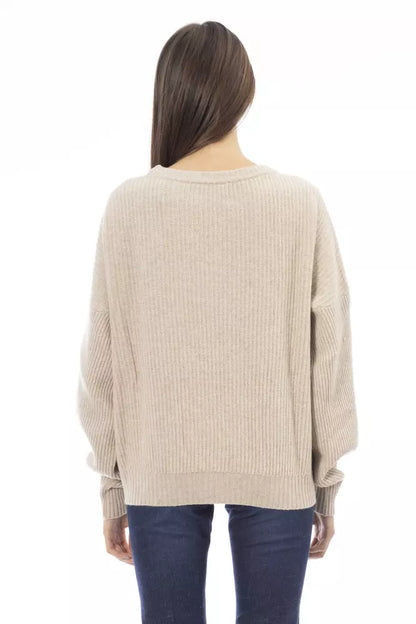 Baldinini Trend Beigefarbener Pullover aus Wolle für Frauen