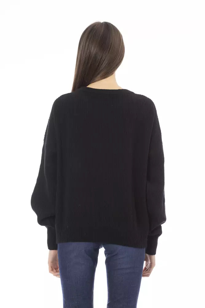 Baldinini Trend Schwarzer Pullover aus Wolle für Frauen