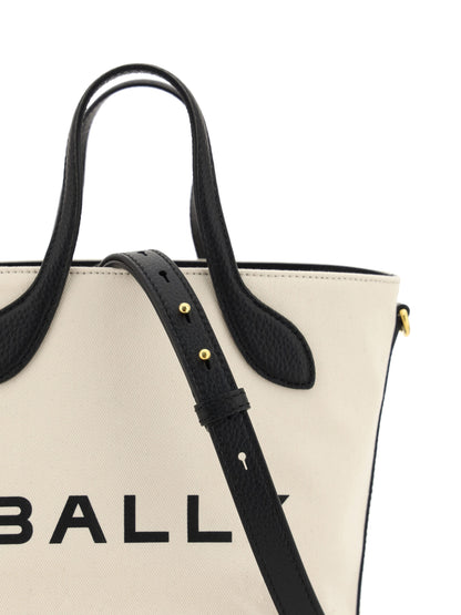 Bally Elegante Monogramm-Eimertasche in Schwarz & Weiß