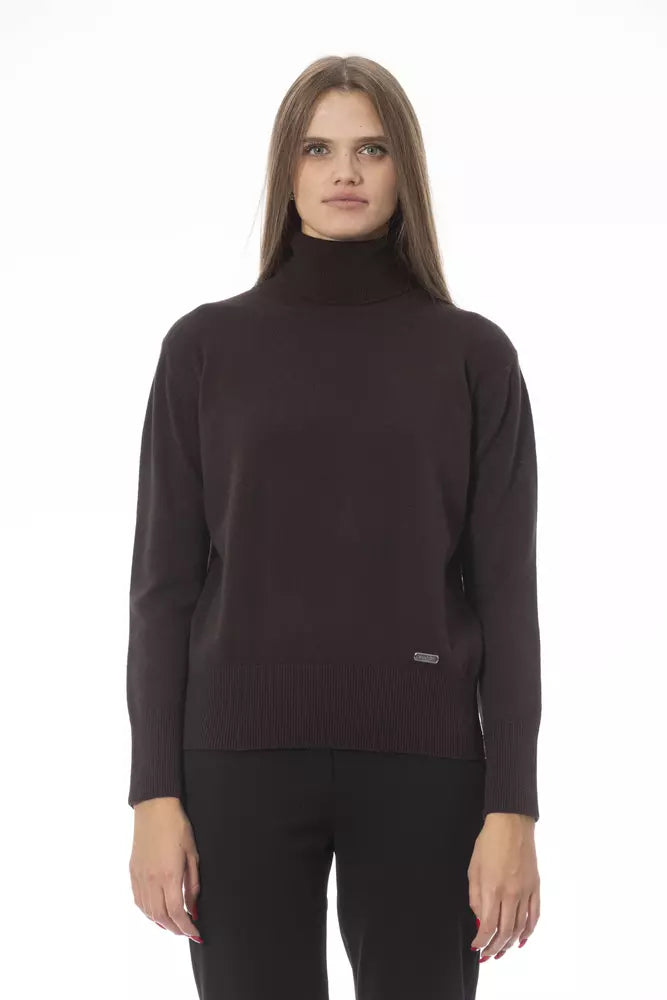 Baldinini Trend Brauner Wollpullover für Frauen