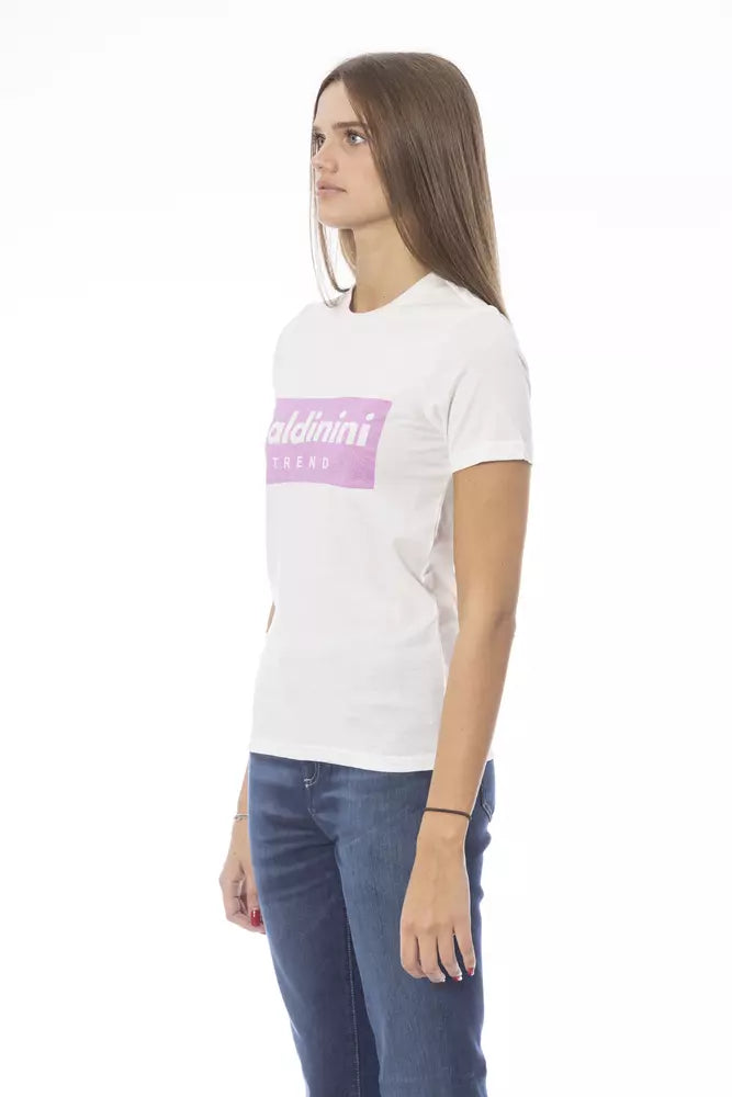 Baldinini Trend Weißes Baumwoll-T-Shirt für Frauen