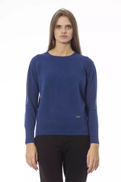 Baldinini Trend Blauer Pullover aus Wolle für Frauen