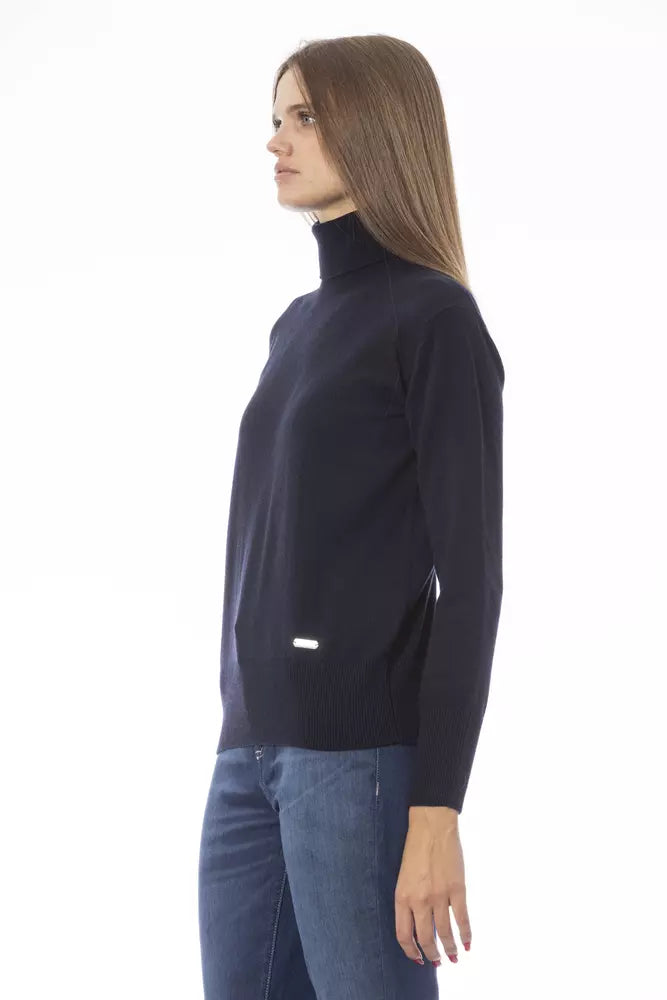 Baldinini Trend Blauer Pullover aus Wolle für Frauen