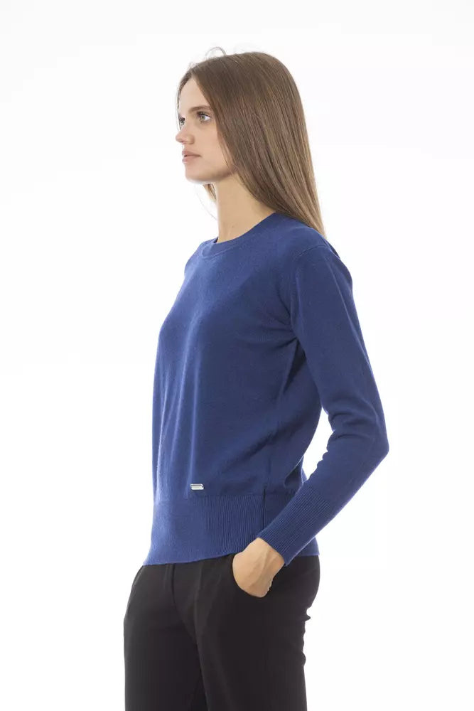 Baldinini Trend Blauer Pullover aus Wolle für Frauen