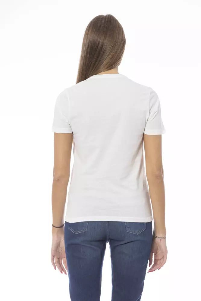 Baldinini Trend Weißes Baumwoll-T-Shirt für Frauen