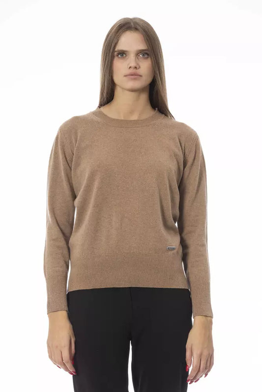 Baldinini Trend Beigefarbener Pullover aus Wolle für Frauen