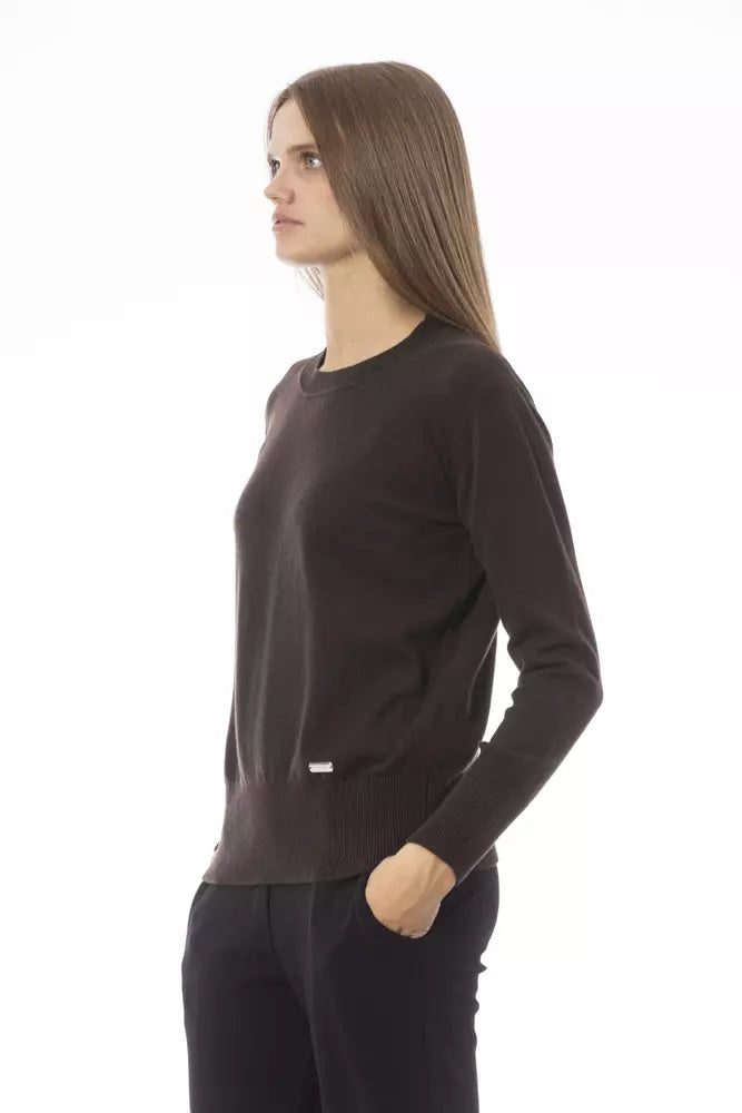 Baldinini Trend Brauner Wollpullover für Frauen