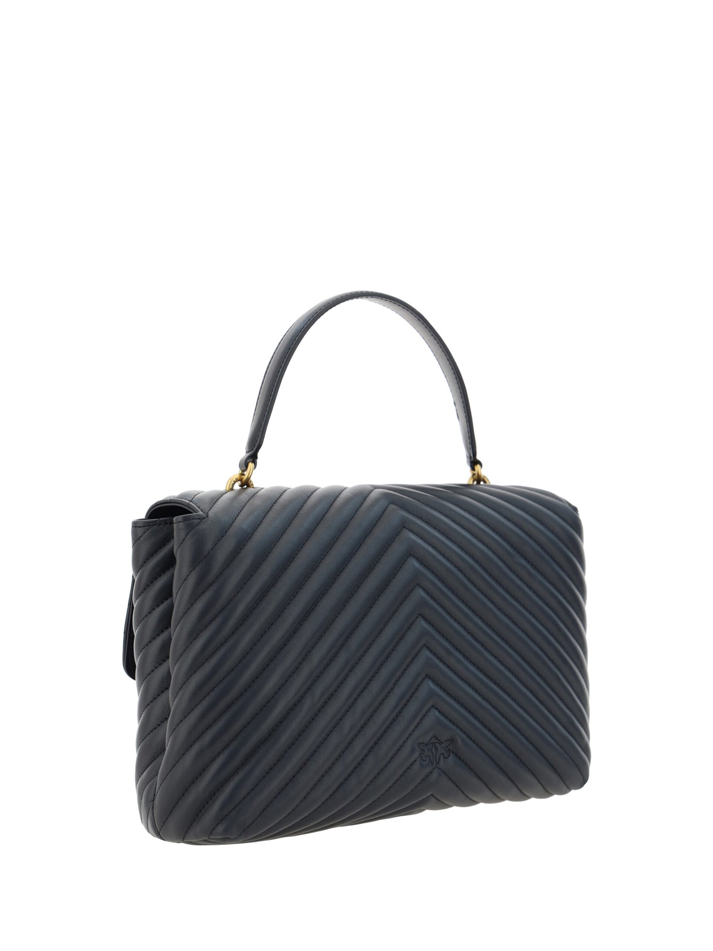 PINKO Elegante Handtasche aus schwarzem Kalbsleder