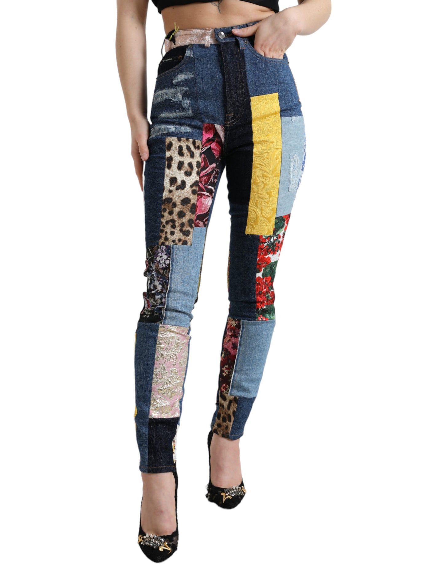 Dolce & Gabbana Lebendige Patchwork Skinny Jeans