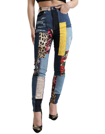 Dolce & Gabbana Lebendige Patchwork Skinny Jeans