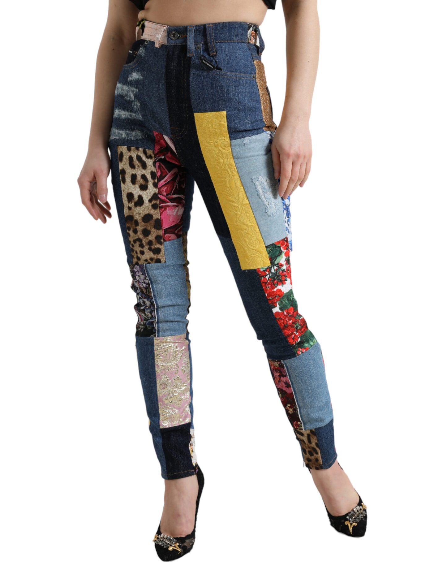 Dolce & Gabbana Lebendige Patchwork Skinny Jeans