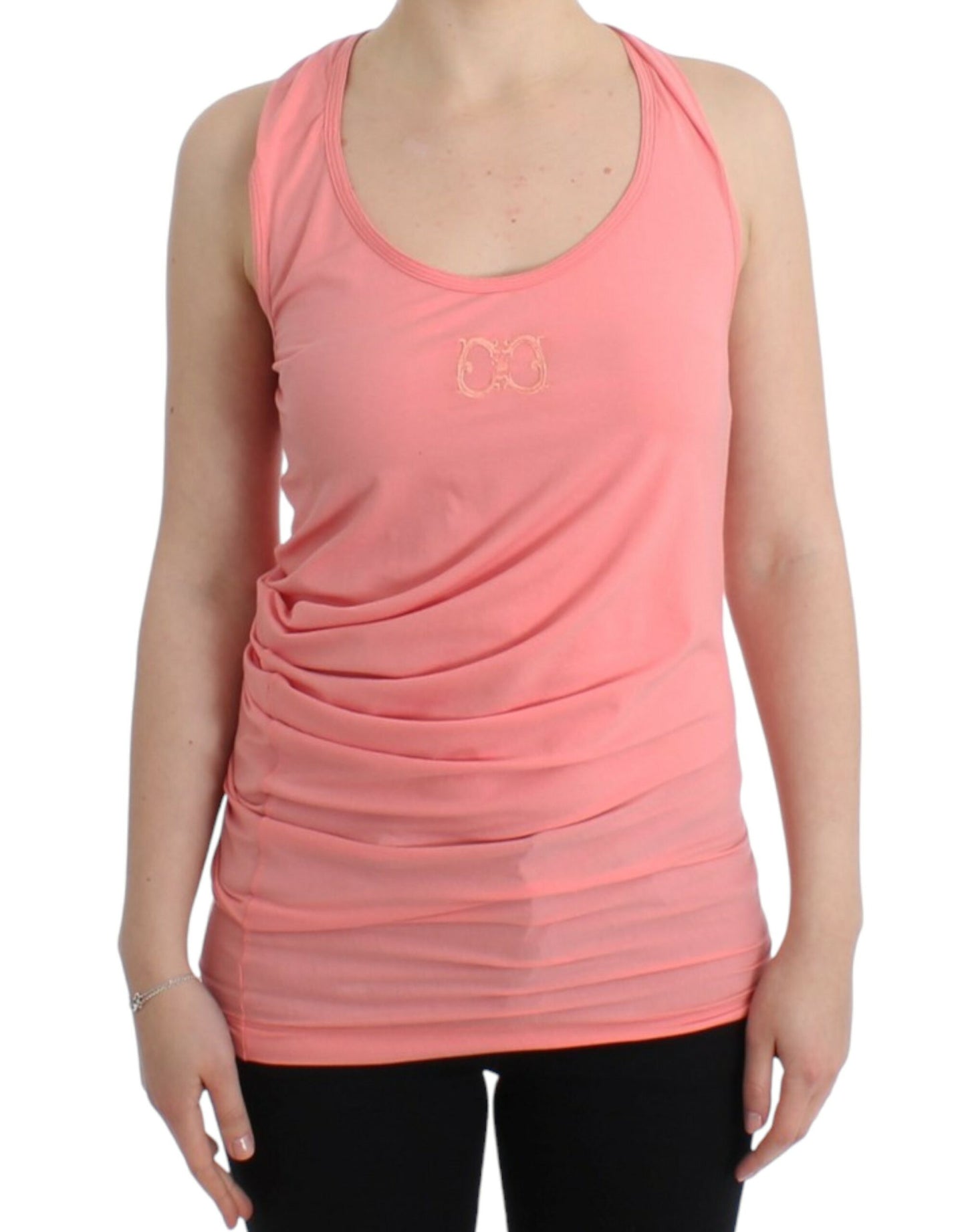 Cavalli Schickes rosa Tank-Top aus Baumwollmischung