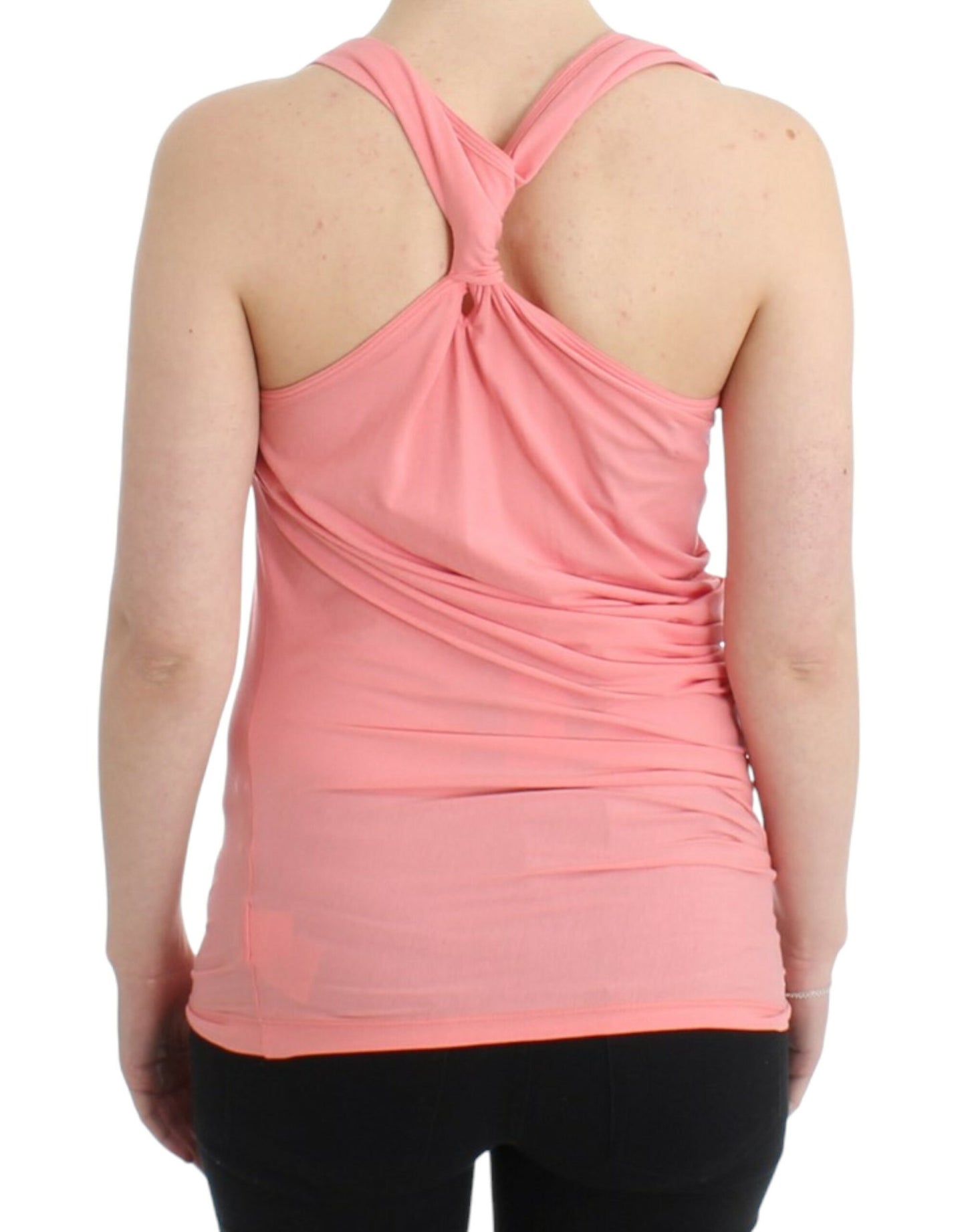 Cavalli Schickes rosa Tank-Top aus Baumwollmischung