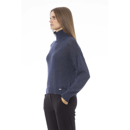 Baldinini Trend Blauer Pullover aus Wolle für Frauen