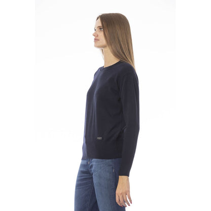 Baldinini Trend Blauer Pullover aus Wolle für Frauen