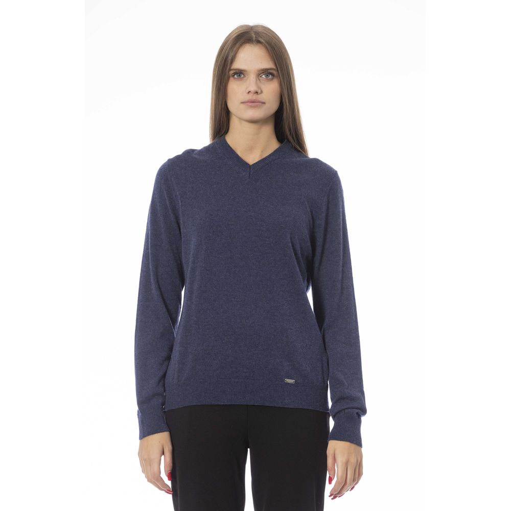 Baldinini Trend Blauer Pullover aus Wolle für Frauen