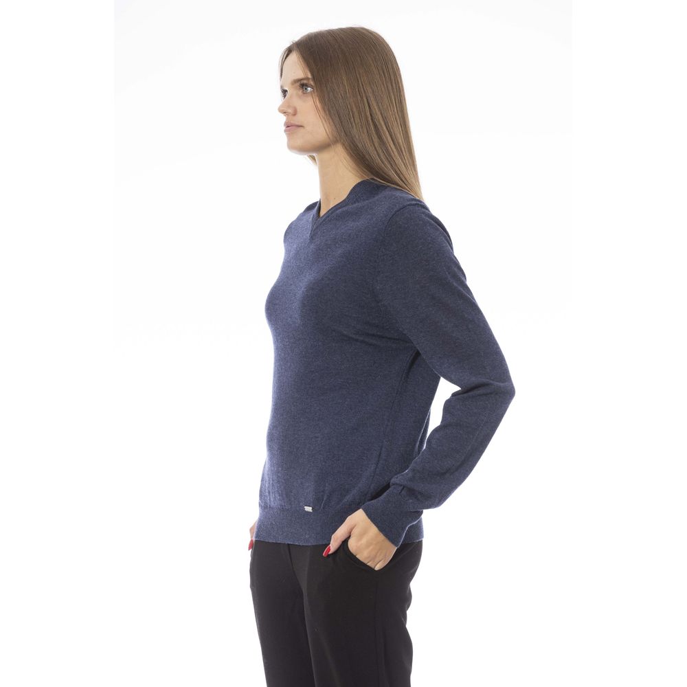 Baldinini Trend Blauer Pullover aus Wolle für Frauen