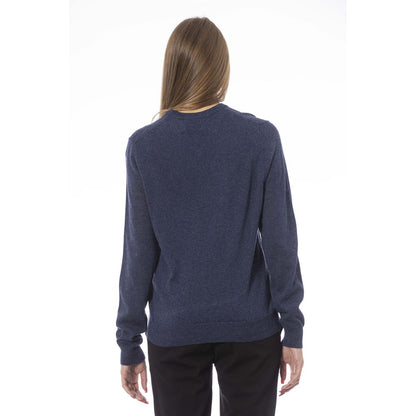 Baldinini Trend Blauer Pullover aus Wolle für Frauen