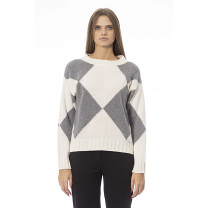 Baldinini Trend Grauer Pullover aus Wolle für Frauen