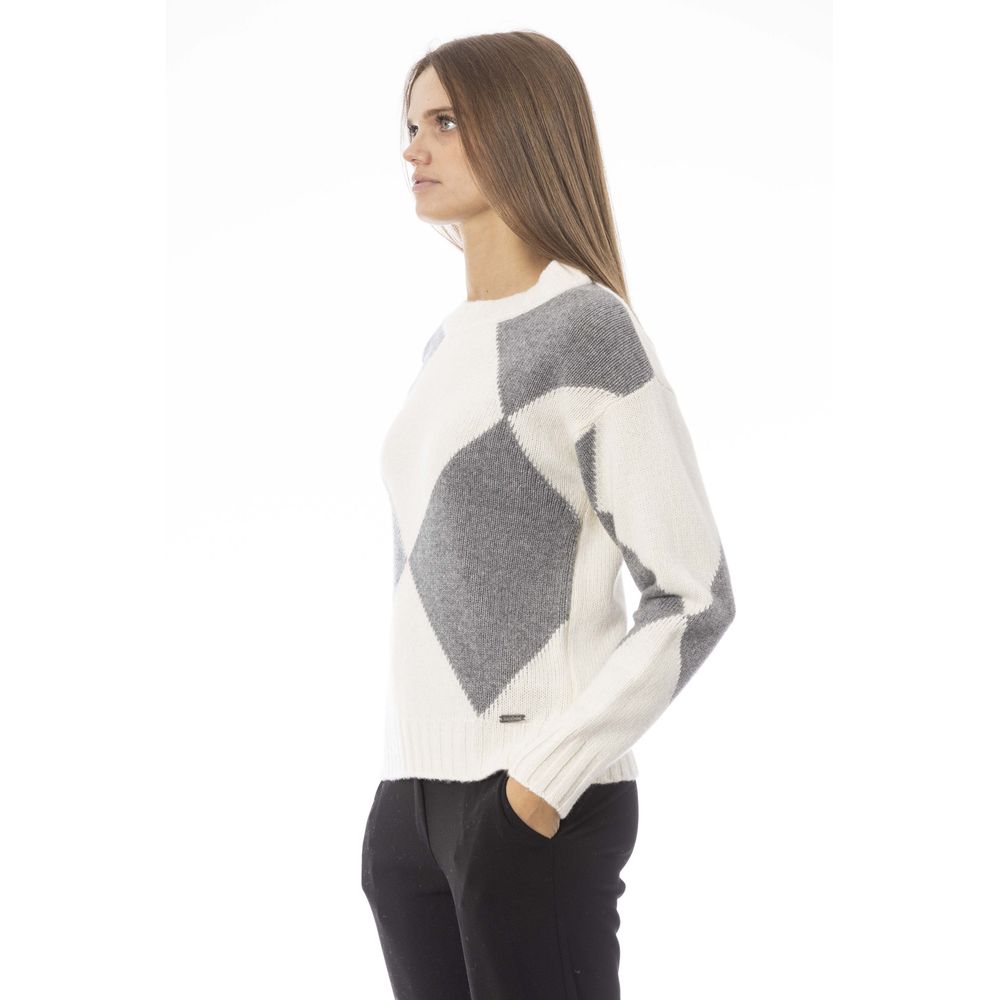 Baldinini Trend Grauer Pullover aus Wolle für Frauen