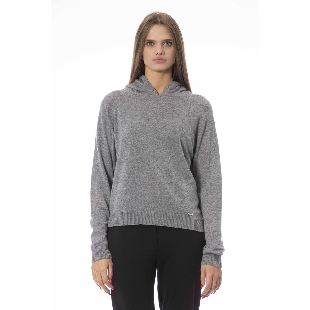 Baldinini Trend Grauer Pullover aus Wolle für Frauen