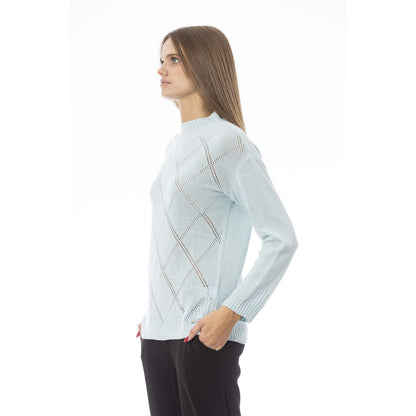 Baldinini Trend Hellblauer Pullover aus Wolle für Frauen